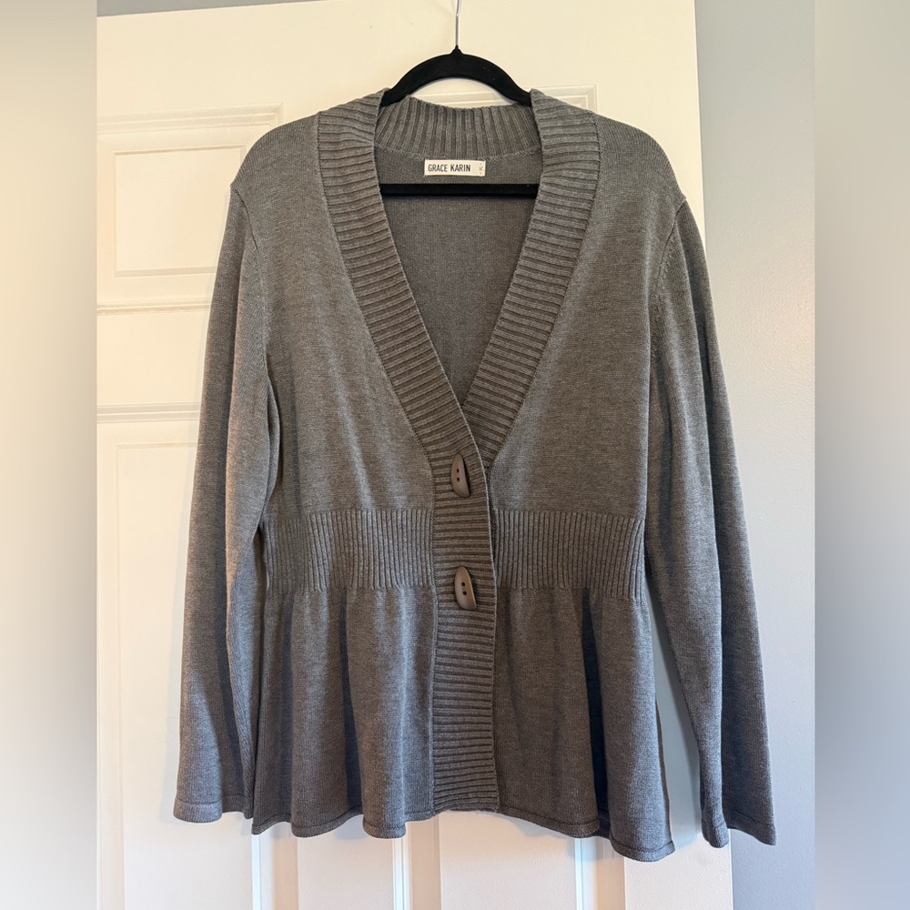 Grace Karin Charcoal Women's Cardigan